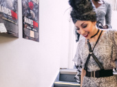 Hadestown's Tony-nominated director Rachel Chavkin shares a laugh with Yvette Gonzalez-Nacer as she heads to the stage.