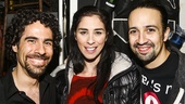 Hamilton - backstage - 10/15 - Alex Lacamoire, Sarah Silverman and Lin-Manuel Miranda