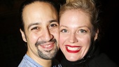 Hamilton - backstage - wide - 11/15 -  Lin-Manuel Miranda and Elizabeth Stanley 